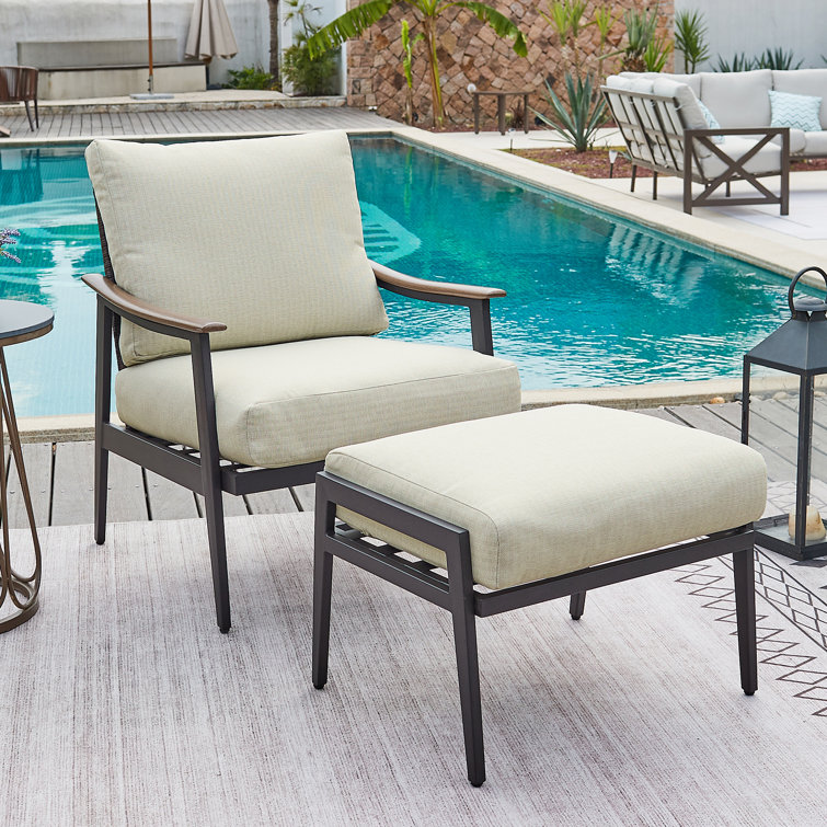 Wicker patio deals chairs with ottoman